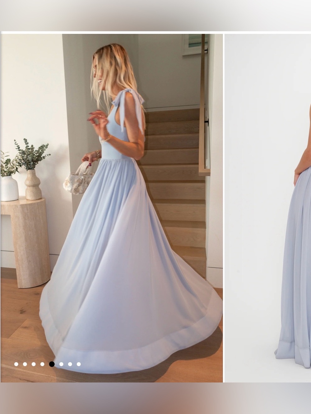 Show Me Your MuMu Pale Blue Tie-Shoulder Maxi Dress